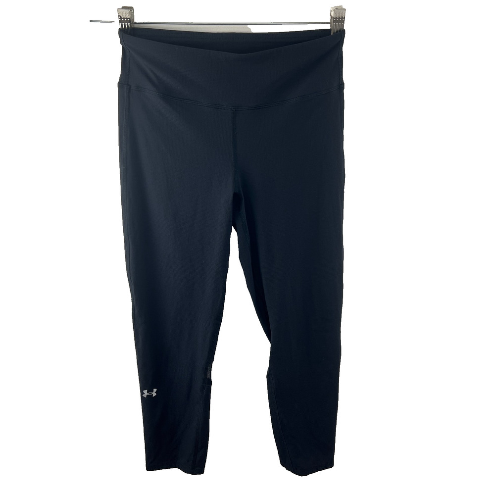 Under Armour Black Tech Mesh Crop Capri Pants All Season Leggings Yoga XS